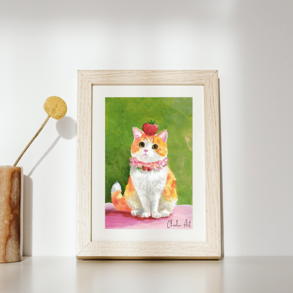 "saving up her last strawberry"